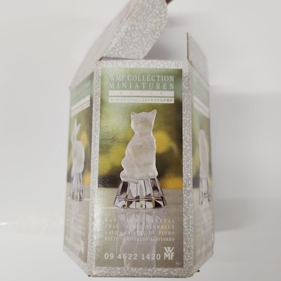 WMF Collection Germany Cat Lead Crystal Sculpture Mini 4" Vintage - Picture 2 of 8